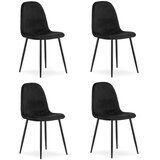 PADVA stolica - crni baršun / crne noge x 4 | shoptok.hr