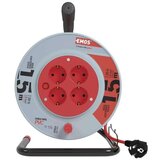 Emos Kolutni podaljšek 15 m / 4 vtičnice / črni / PVC / 230 V / 1 mm2 | Shoptok.si