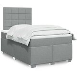  Krevet s oprugama i madrac svjetlosivi 120 x 200cm od tkanine | shoptok.hr