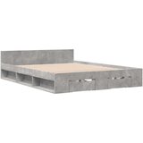  Posteljni okvir s predali betonsko siv 135x190cm inženirski les | Shoptok.si