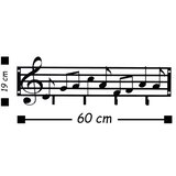 WALLXPERT Čiviluk Muzičke note, crne | Eponuda.ba