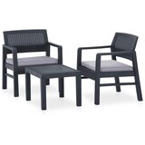 Maison Chic Seti vrtnega pohištva - Vrtna garnitura - Vrtni pohištvo set 3-delna z blazinami plastična siva, (21811007) Cene