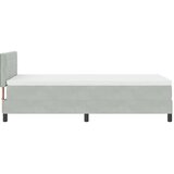  LED Box Spring Krevet Svijetlo siva 90 x 190 cm Baršun | shoptok.hr