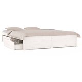 Maison Chic Posteljni okvir - Dvoposteljna postelja - Zakonska postelja s predali bel 140x200 cm-J14933, (21772790) | Shoptok.si