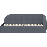  Kutni okvir kreveta s uzglavljem Tamno siva 80 x 200 cm Baršun | shoptok.hr