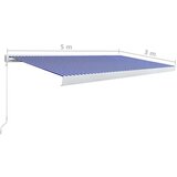  Kazetna tenda na ručno uvlačenje 500 x 300 cm plavo-bijela | shoptok.hr
