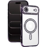 Onasi Silikonski ovitek Luxury MagSafe za Samsung Galaxy A57 - prozorno vijola z bleščicami | Shoptok.si