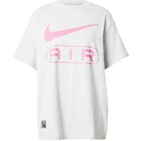 Nike Sportswear Majica 'AIR' svetlo siva / roza / črna / bela
