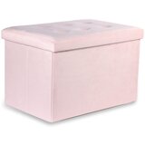 Brandless XL zložljiv puf z gumbi - 60x38x38cm žametno siva x 4, (22056772) | Shoptok.si