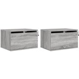 Maison Chic Stenski Dvo delni komplet Nočne omarice - Nočne mize z LED lučkami siva sonoma, (21690603) | Shoptok.si