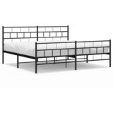 The Living Store Kovinski posteljni okvir z vzglavjem in vznožjem črn 183x213 cm - Kovinski Posteljni Okvir, (21448700) | Shoptok.si
