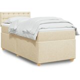  Krevet s oprugama i madracem krem 100 x 200 cm od tkanine | shoptok.hr