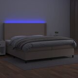  box spring madrac LED cappuccino 200x200cm umjetna koža | shoptok.hr