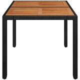  Vrtni stol s drvenom pločom crni 90 x 90 x 75 cm od poliratana | shoptok.hr