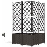  Vrtna saksija 3 pcs Smeđa 80 x 80 x 142 cm Plastika | shoptok.hr