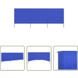  VidaLX 3-panelni vetrobran tkanina 400x160 cm sinje moder - Vetrobran, (21742401) Cene