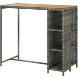  Barski stol sa stalkom za pohranu sivi 120x60x110 cm poliratan | shoptok.hr