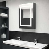 vidaXL led kopalniška omarica z ogledalom sijoče siva 50x13x70 cm, (20622481) | Shoptok.si