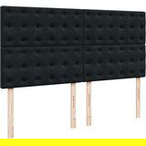 vidaXL Box spring postelja z vzmetnico črna 180x200 cm žamet | Shoptok.si
