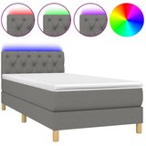 Maison Chic Box spring postelja - Vzmetna postelja z vzmetnico LED temno siva 80x200 cm blago SL8756, (21904605) Cene