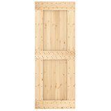  Klizna vrata 80 x 210 cm Čvrsta borovina (neobrađena) | shoptok.hr