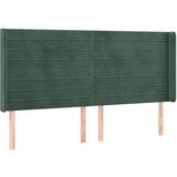  Vzglavje z ušesi temno zeleno 203x16x118/128 cm žamet, (20952660) | Shoptok.si