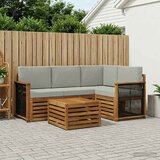  Set vanjskih sofa 5 pcs Prirodna i svjetlosiva 59 x 59 x 37 cm | Eponuda.com