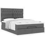  Otomanski krevet s madracem tamnosivi 140x190cm od tkanine | shoptok.hr