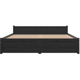  Okvir za krevet od masivnog drva crni 150 x 200 cm veliki | Eponuda.com