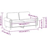  Dvosjed od tkanine crni 140 cm od umjetne kože Crna | shoptok.hr
