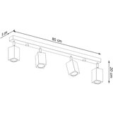  Stropna svetilka KEKE 4 hrast, (21347925) | Shoptok.si