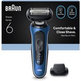 Braun brivnik serije 6 62-B1200s za in mokro suho britje za moške, modra | Shoptok.si