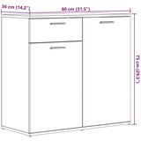 vidaXL Komoda starinski les 80x36x75 cm inženirski les | Shoptok.si