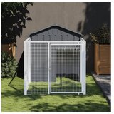 vidaXL Pasja uta s streho antracitna 117x201x123 cm pocinkan | Shoptok.si