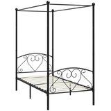  Okvir za krevet s nadstrešnicom crni metalni 90 x 200 cm | shoptok.hr