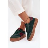 Boto Velvet Women's Sneakers on Platform Green Skye | shoptok.hr