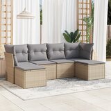 vidaXL 6-dijelni set vrtnih sofa s jastucima bež od poliratana Cijene