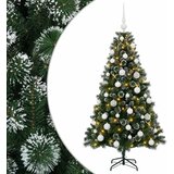  Umjetno božićno drvce s kuglicama 120 cm 150 LED lampica - 120 cm s LED žaruljama i bijelim kuglicama | shoptok.hr