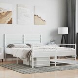  Metalni okvir kreveta uzglavlje i podnožje bijeli 120x200 cm | shoptok.hr
