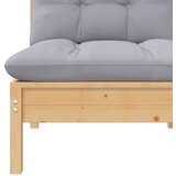  Srednja vrtna sofa sa sivim jastucima od masivne borovine | shoptok.hr