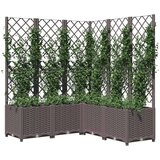 vidaXL Vrtna sadilica s rešetkom smeđa 120 x 120 x 136 cm PP | shoptok.hr