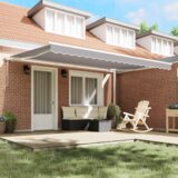 vidaXL Automatska uvlakača tenda svjetlosiva 450x350 cm, Zamjena platna tende za okvir 4,5x3,5 m svjetlosiva | shoptok.hr