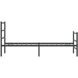 vidaXL Kovinski posteljni okvir z vzglavjem in vznožjem črn 75x190 cm | Shoptok.si