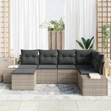  Sjedeća garnitura za vrt 6 kom. Svijetlo siva poliratan Svjetlosiva 184 x 62 x 85 cm | shoptok.hr