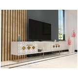 Hanah home Hanah Kućni TV ormarić s kupolom, 150x40,6x29,6 cm, bijelo-srebrni | Eponuda.ba