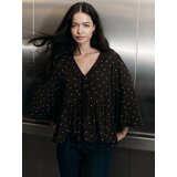Reserved Top s točkicama - tamnosmeđe | shoptok.hr