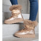 Gemre Beige insulated snow boots with fur Arilla | Shoptok.si