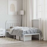 Metalni okvir za krevet s uzglavljem bijeli 80x200 cm | shoptok.hr