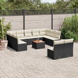 vidaXL 12-dijelni set vrtnih sofa od poliratana s jastucima crni | shoptok.hr