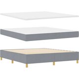  LED Box Spring Krevet Svijetlo siva 180 x 200 cm tkanina | shoptok.hr